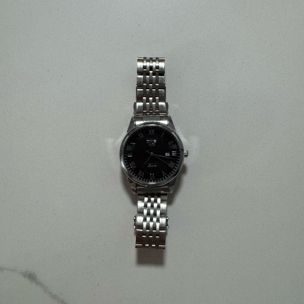Silver and Black Analog Watch